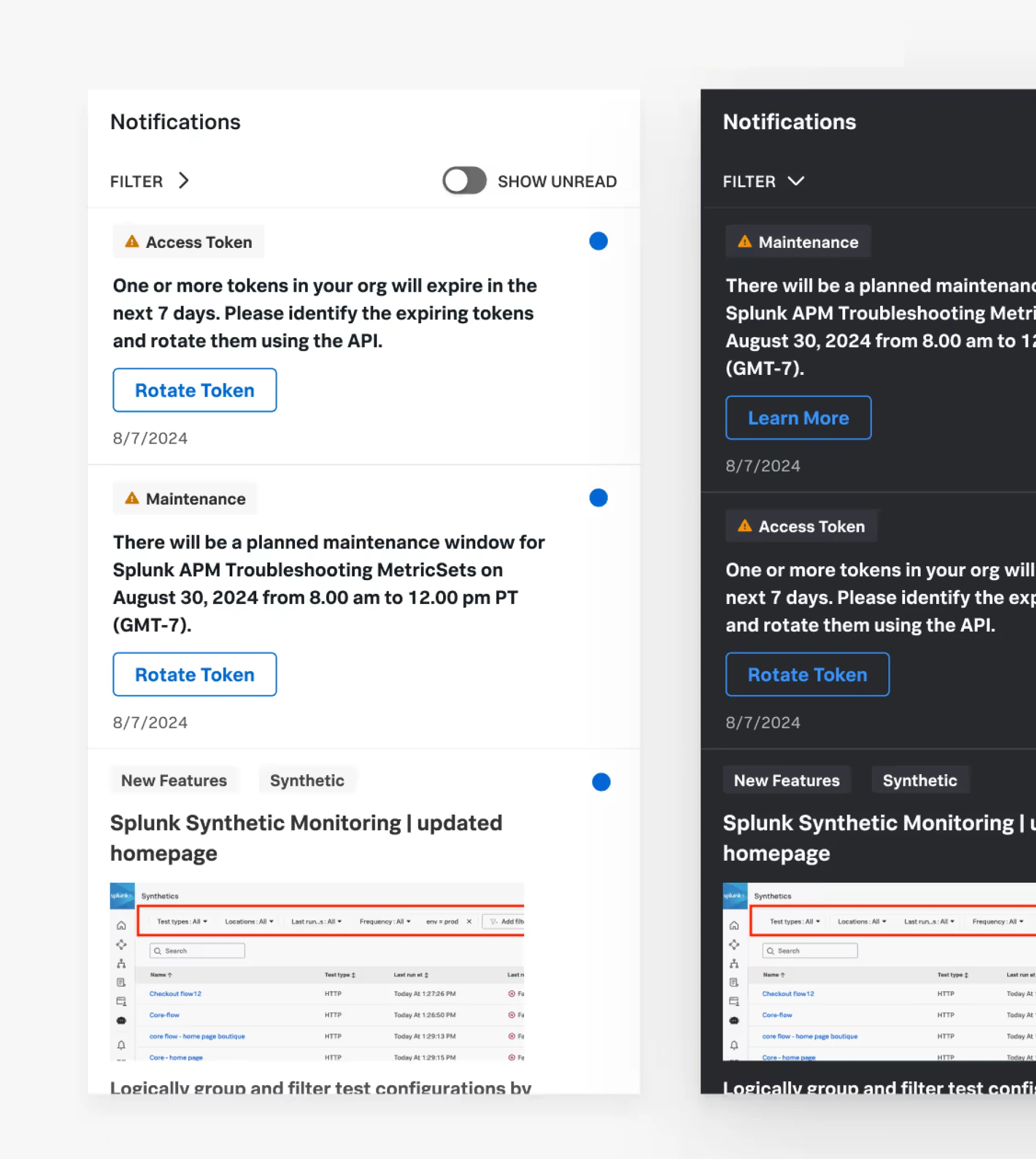 Unifying inconsistent in-app messaging detail